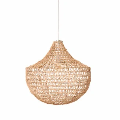 The Artisan & Company Santa Barbara Rattan Open Weave Pendant In Natural