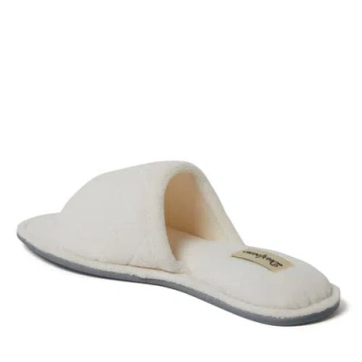 Dearfoams Beatrice Quilted Terry Womens Memory Foam Slip-on Slippers In Muslin
