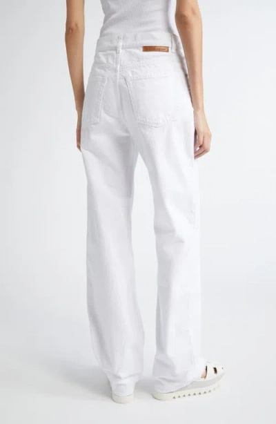 Stella Mccartney Destroyed Straight Leg Jeans In White