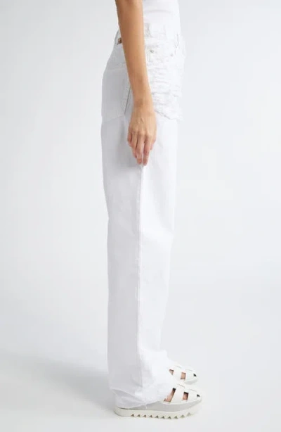 Stella Mccartney Destroyed Straight Leg Jeans In White