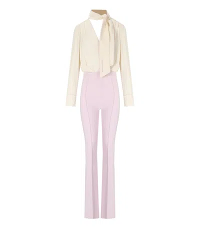 Elisabetta Franchi Viscose Jumsuit With Removable Trouser In Pink