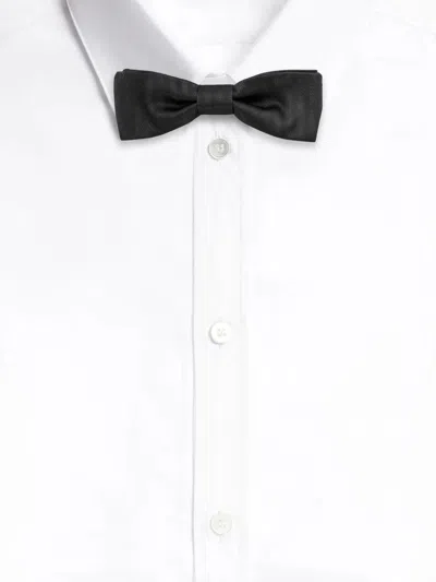 Dolce & Gabbana Satin Silk Bow Tie In Black