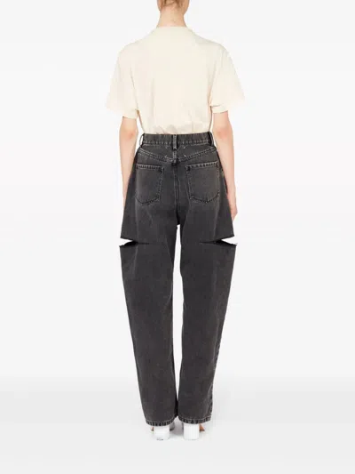 Maison Margiela High-waisted Black Denim Jeans With Relaxed Straight-leg Fit In 965