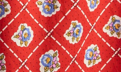 Wayf Josefina Cotton Blend Skirt In Red Scarf