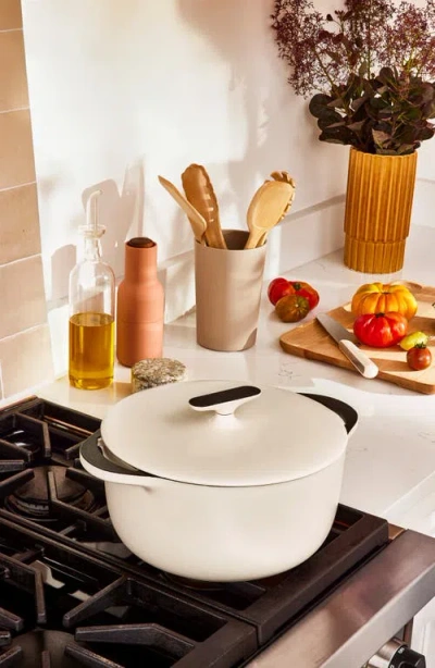 Caraway Enameled Cast Iron 6.5 Qt Dutch Oven With Flat Lid In Mist