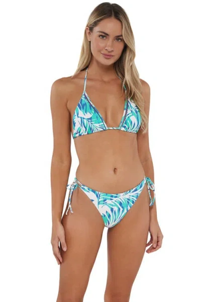 Sunsets Everlee Tie Side Bikini Swim Bottoms In Sea Breeze Sandbar Rib