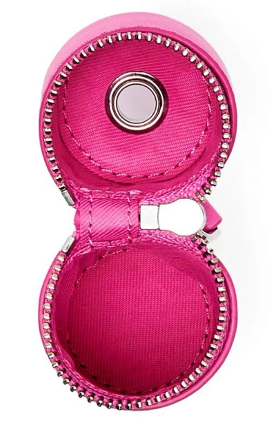 Marc Jacobs The Lipstick Case Charm Pink Keychain With Pendants And Logoed Lipstick Holder In Leather And Brass  In Pink