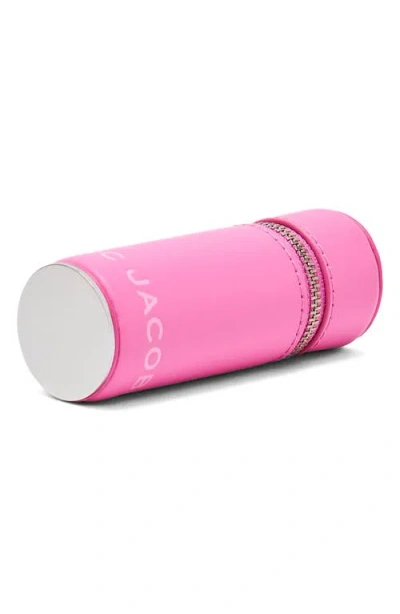 Marc Jacobs The Lipstick Case Charm Pink Keychain With Pendants And Logoed Lipstick Holder In Leather And Brass  In Pink