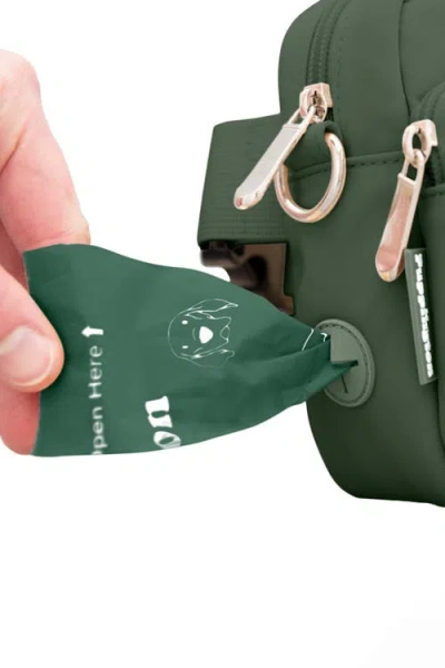 Puppington 3-in-1 Dog Walking Bag With Poop Bags In Basil Green