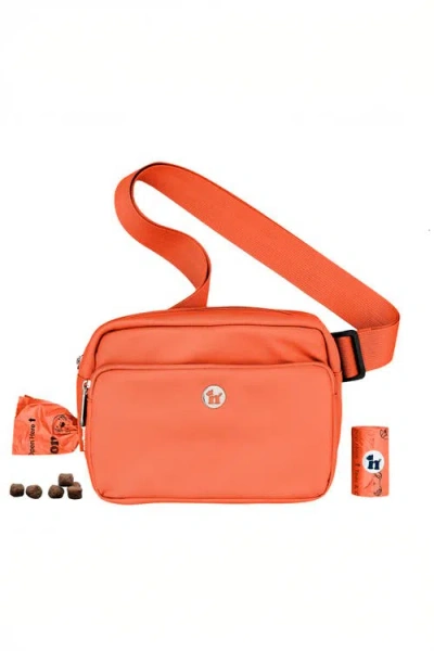 Puppington 3-in-1 Dog Walking Bag With Poop Bags In Poppy Orange