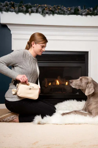 Puppington 3-in-1 Dog Walking Bag With Poop Bags In Poppy Orange