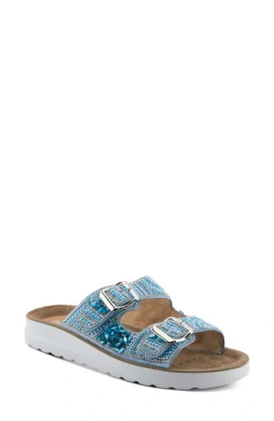 Flexus By Spring Step Cytheria Slide Sandal In Blue Multi