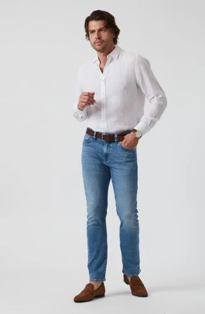 34 Heritage Courage Straight Leg Ultra Jeans In Mid Brushed Organic In Mid Brushed Organic