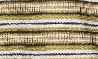 Nn07 Noam 6689 Textured Stripe Linen Polo Sweater In Brown