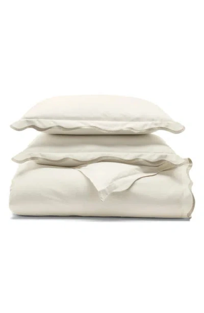Boll & Branch Signature Curved Edge Duvet Cover & Shams Set In Cream/sand