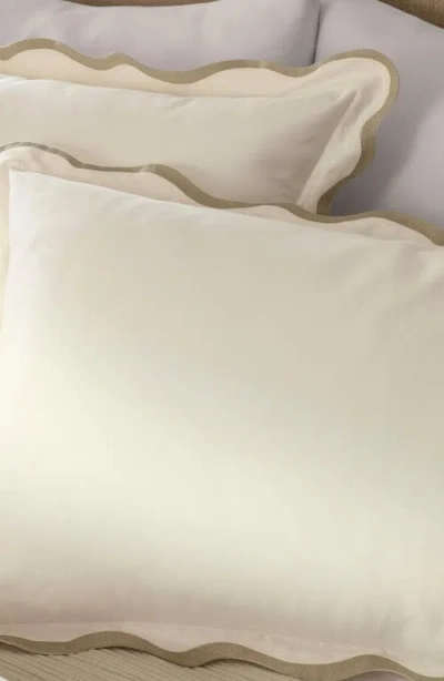 Boll & Branch Signature Curved Edge Duvet Cover & Shams Set In Cream/sand