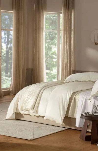 Boll & Branch Signature Curved Edge Duvet Cover & Shams Set In Cream/sand