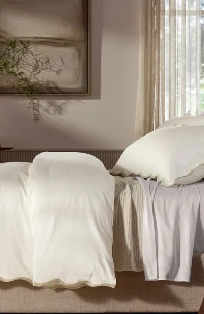 Boll & Branch Signature Curved Edge Duvet Cover & Shams Set In Cream/sand