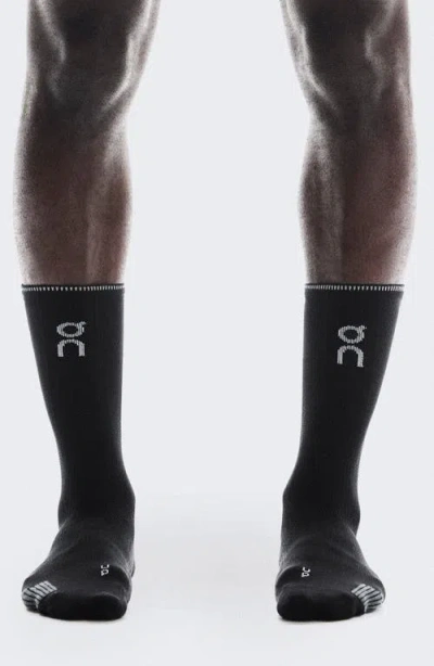 On Performance Run High Socks In Black/eclipse