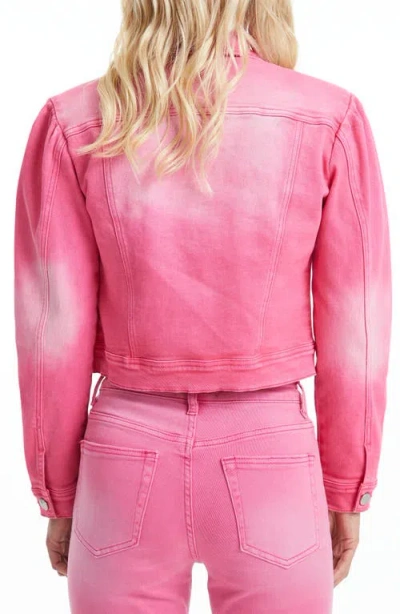 Bayeas Puff Shoulder Crop Denim Jacket In Raz