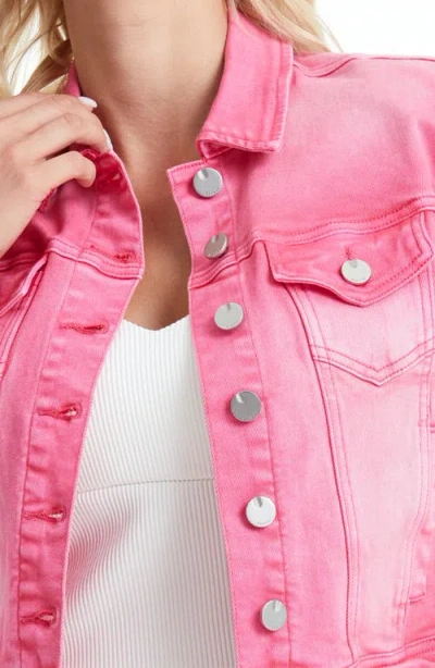 Bayeas Puff Shoulder Crop Denim Jacket In Raz