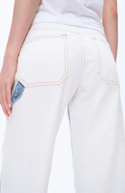 Bayeas Jeremy Two-tone High Waist Wide Leg Jeans In Cream