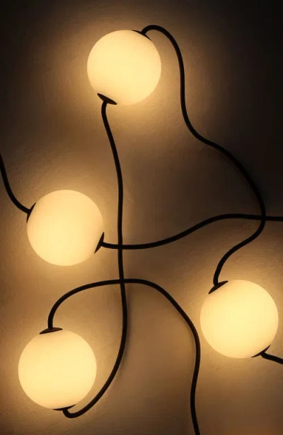 Brightech 10-bulb Plastic Plug-in Led Orb String Lights, 30 Ft. In Classic Black | 10 Bulbs