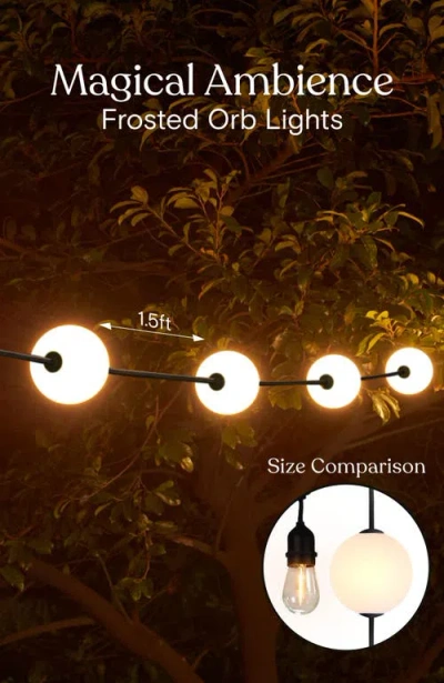 Brightech 10-bulb Plastic Plug-in Led Orb String Lights, 30 Ft. In Classic Black | 10 Bulbs