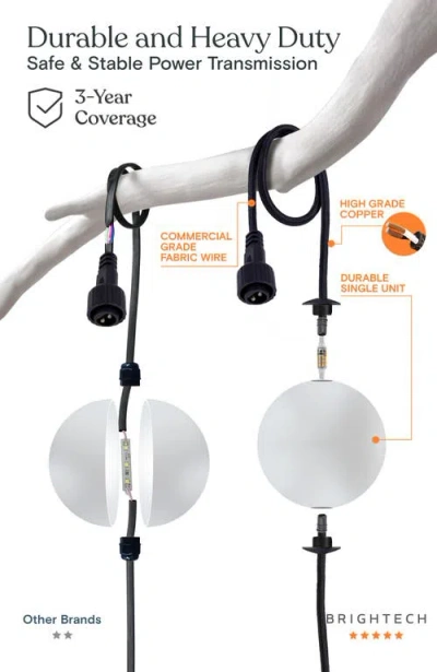 Brightech 10-bulb Plastic Plug-in Led Orb String Lights, 30 Ft. In Classic Black | 10 Bulbs