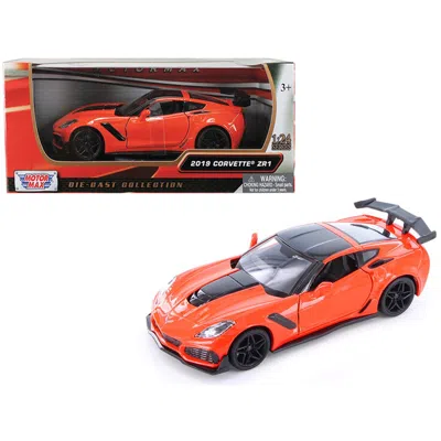 Motormax 2019 Chevrolet Corvette Zr1 Accents 1 By 24 Diecast Model Car Orange & Black