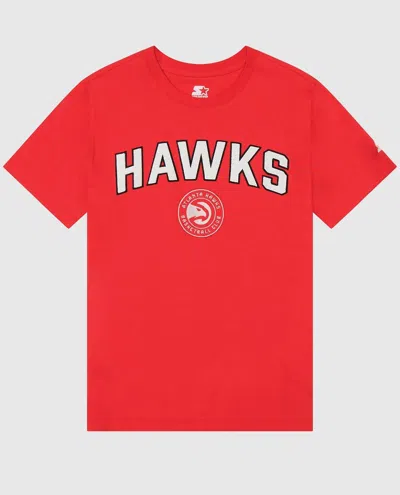 Starter Men's Atlanta Hawks Retro Short Sleeve Shirt In Red In Red