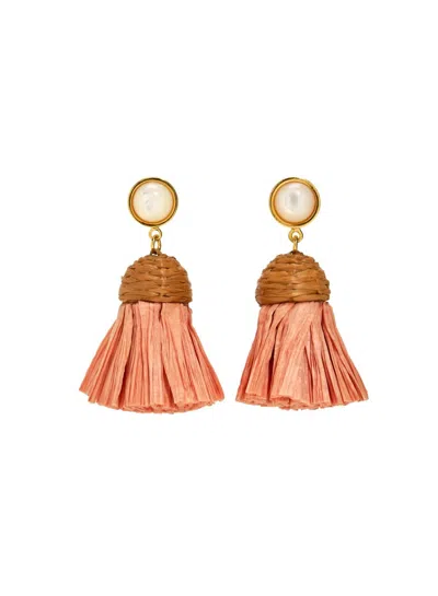 Lizzie Fortunato Raffia Drop Earrings In Multi