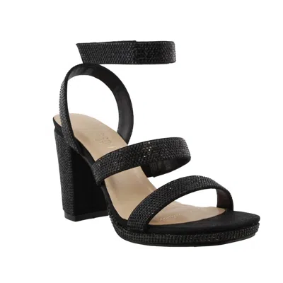 De Blossom Collection Women's Morita Strappy Sandal In Black In Black