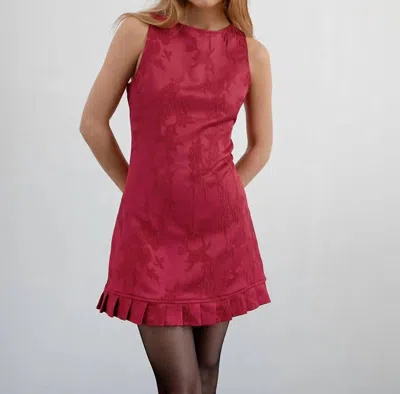 Motel Rocks Benian Satin Jacquard Mini Dress In Red In Red