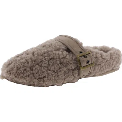Array Womens Lined Man Made Moccasin Slippers In Grey