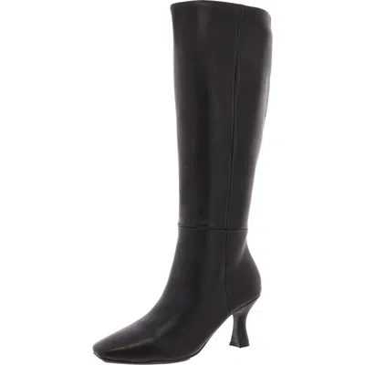 Anne Klein Akperfection Womens Zipper Leather Knee-high Boots In Black