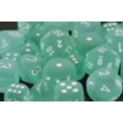Chessex Manufacturing 27605 16 Mm Teal With White Numbering D6 Dice Set Of 12