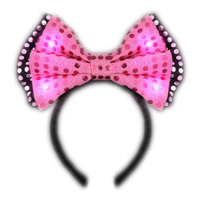 Blinkee Led Pink Sequin Bow Tie Headband