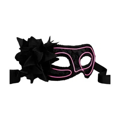 Blinkee Electro Luminescent Wire Lace Party Mask Pink & Black