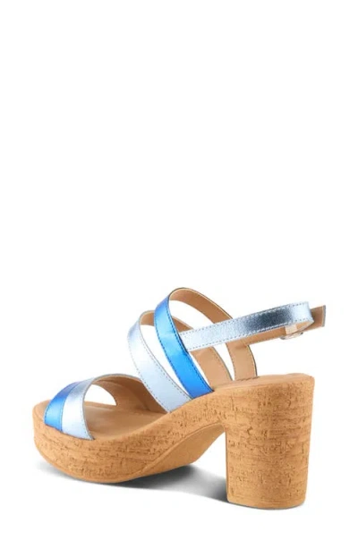 Spring Step Talha Platform Sandal In Blue Multi