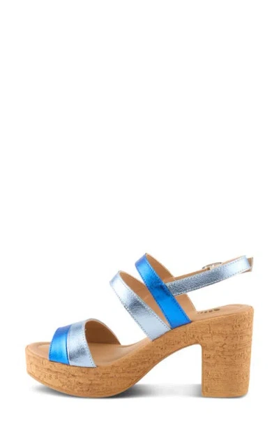 Spring Step Talha Platform Sandal In Blue Multi
