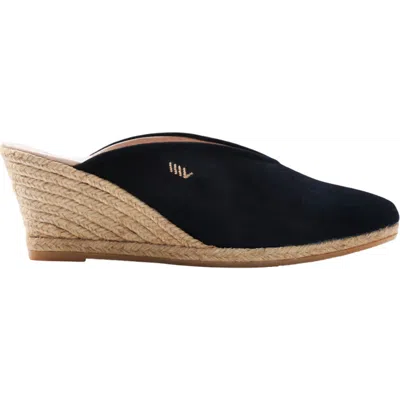 Viscata Truja Suede Espadrille Mule Wedges In Black