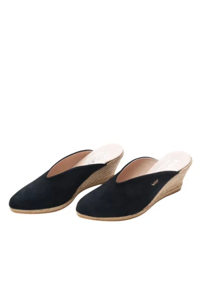 Viscata Truja Suede Espadrille Mule Wedges In Black