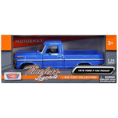 Motormax 1972 Ford F-100 Pickup Truck Timeless Legends Series 1-24 Scale Diecast Model Car Blue