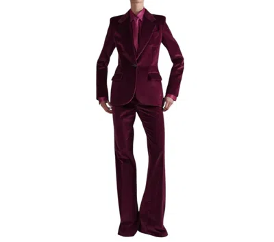 Barbara Bui Women's Bootleg Suit Velvet Trousers In Pomegranate In Red