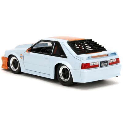 Jada Toys Jada 1-24 Bigtime Muscle Series Diecast Model Car For 1989 Ford Mustang Gt Gulf Oil - Light Blue Wit