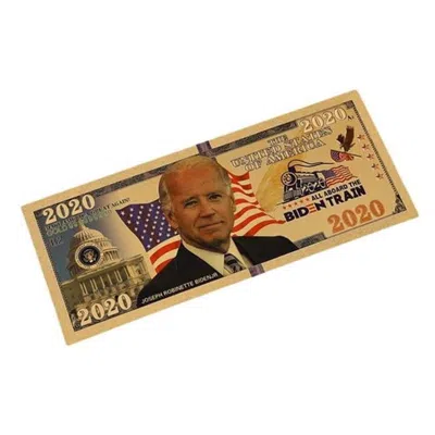 Blinkee 2020 President Joe Biden All Aboard Biden Train 24k Gold Plated Bill Collectible Fake Banknotes For 