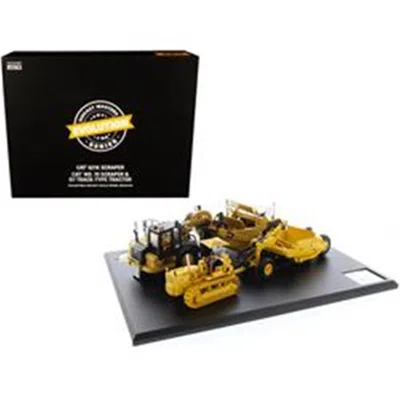Diecast Masters 1-50 Diecast Model Cat Caterpillar 621k Scraper & Caterpillar No.70 Scaper With D7 Track-type Tracto