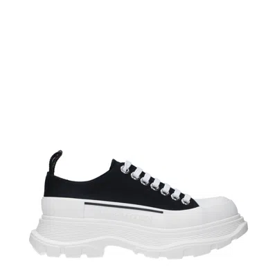 Alexander Mcqueen Black Canvas Tread Slick Sneakers In Multi