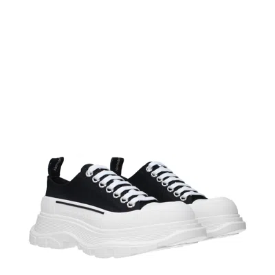 Alexander Mcqueen Black Canvas Tread Slick Sneakers In Multi
